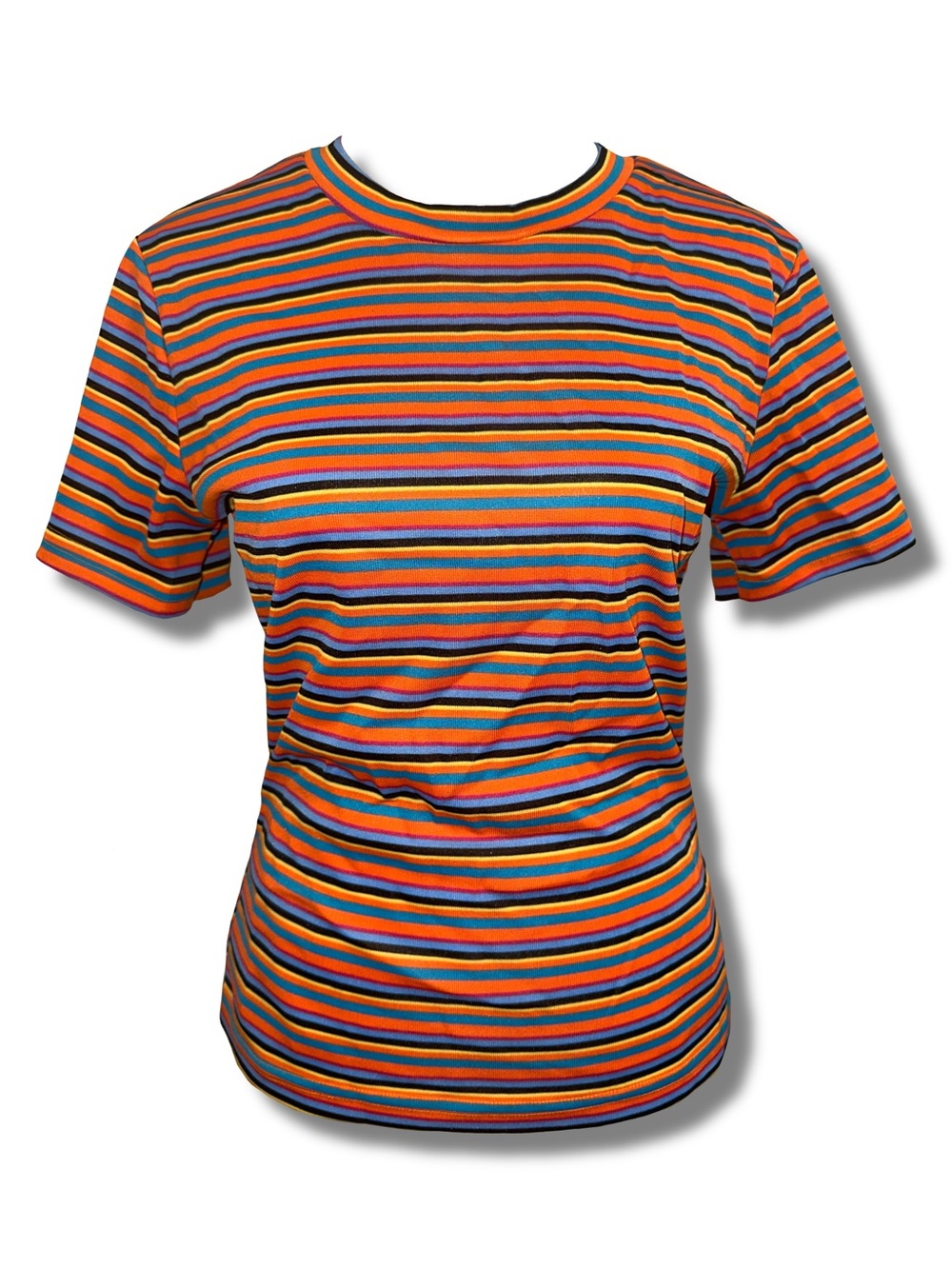 Vtg 90s Multicolor Striped Tshirt